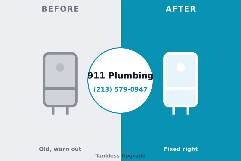 Before and after: plumbing repair Palm Desert, CA